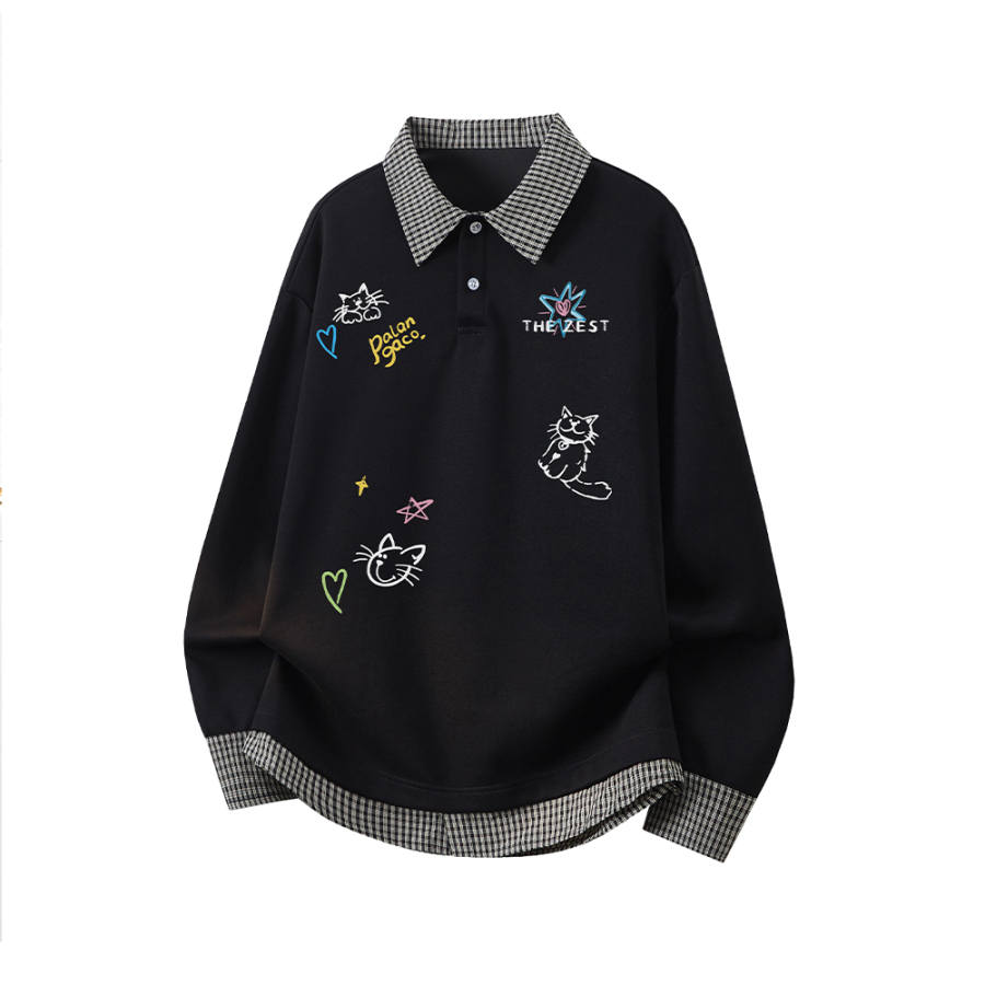PAL ONGACO Sweatshirts Men's Lapel Moderate Straight Fit