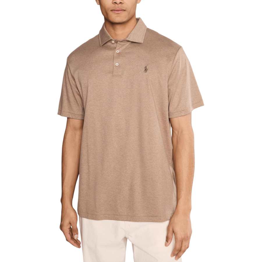 Polo Ralph Lauren Polo Shirts Men's Gray Cloud Blend Polo Collar Moderate Straight Fit