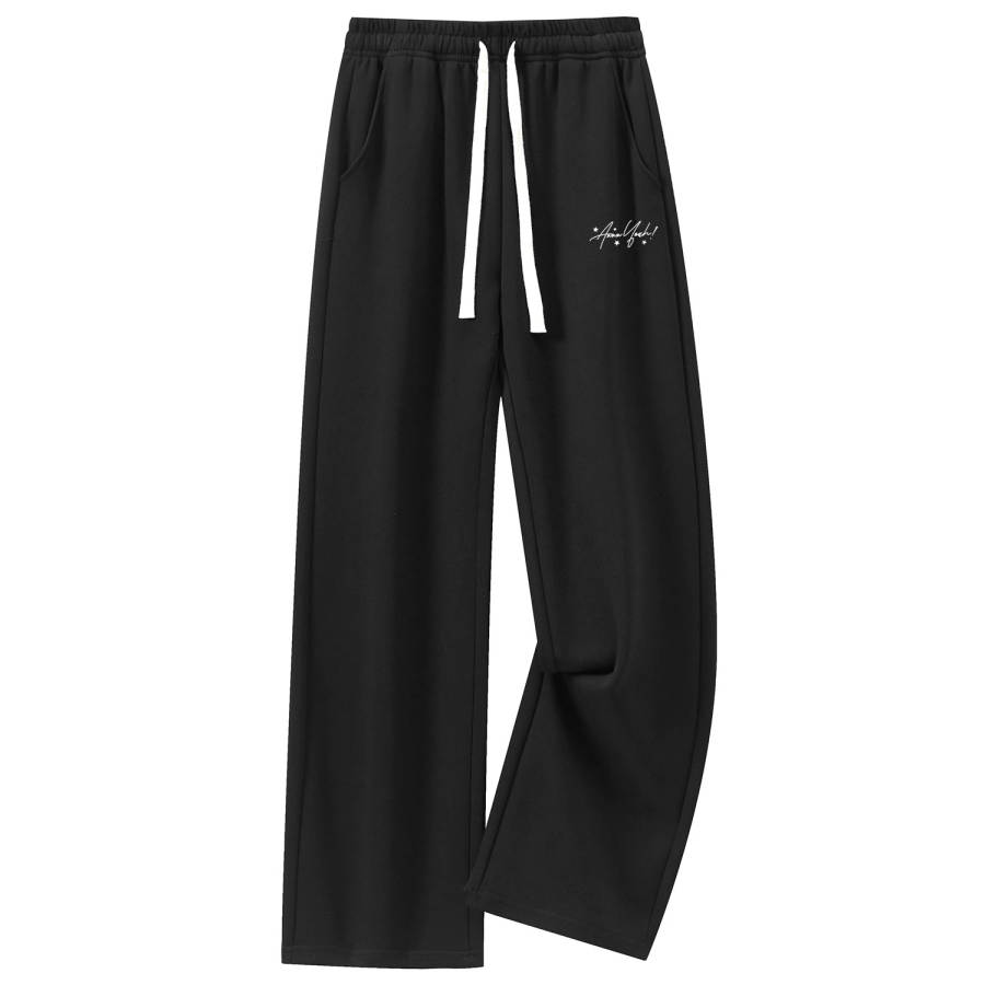 Disney Knitted Sweatpants Unisex Thin Straight Fit Pants