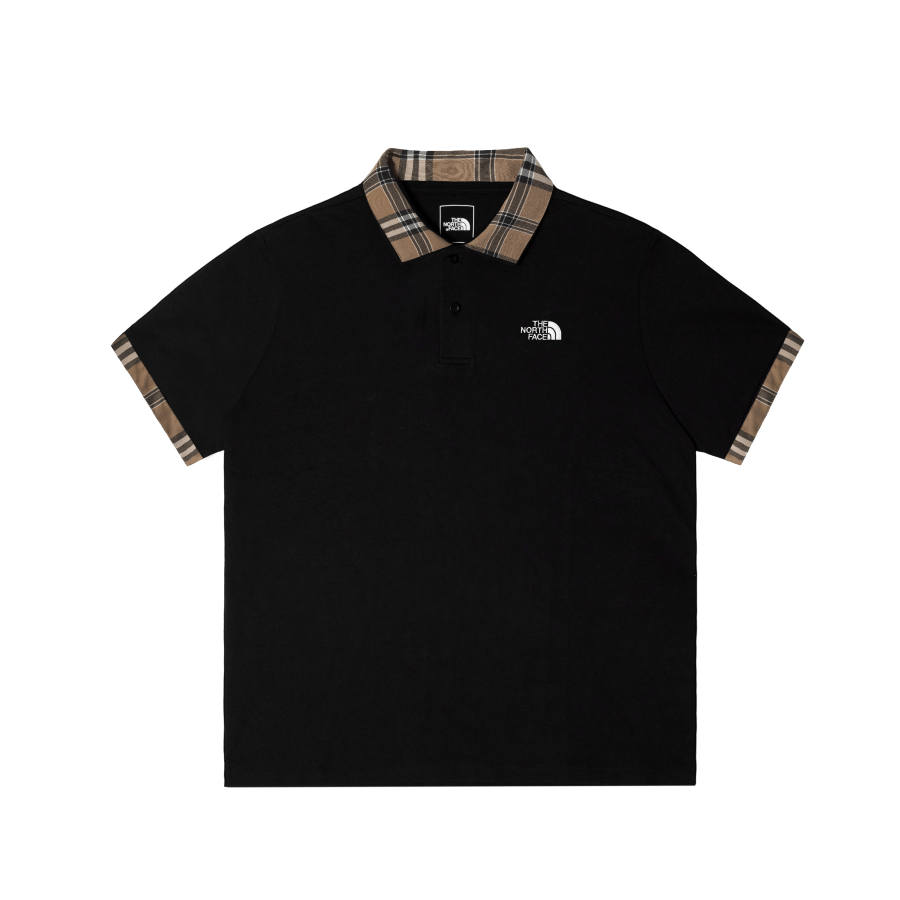 THE NORTH FACE Polo Shirts Men's Black Polo Collar Moderate