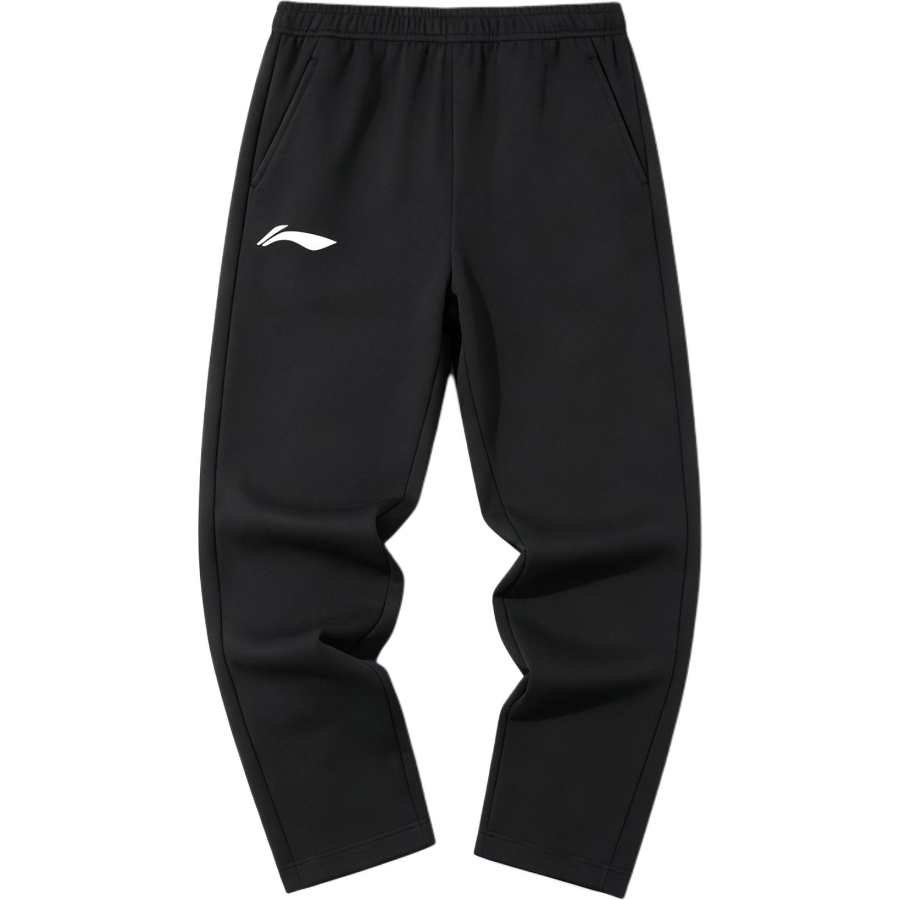 Li-Ning Li Ning Knitted Sweatpants Men's Black Straight Fit Slimming Moderate Straight Fit Pants
