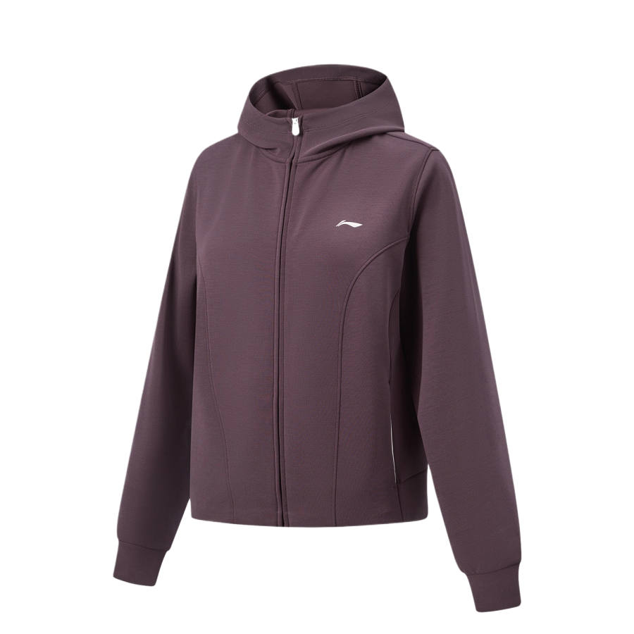 Li-Ning Li Ning Fitness Series Sweatshirts Women's Dark Plum Purple Hooded Non Detachable Moderate