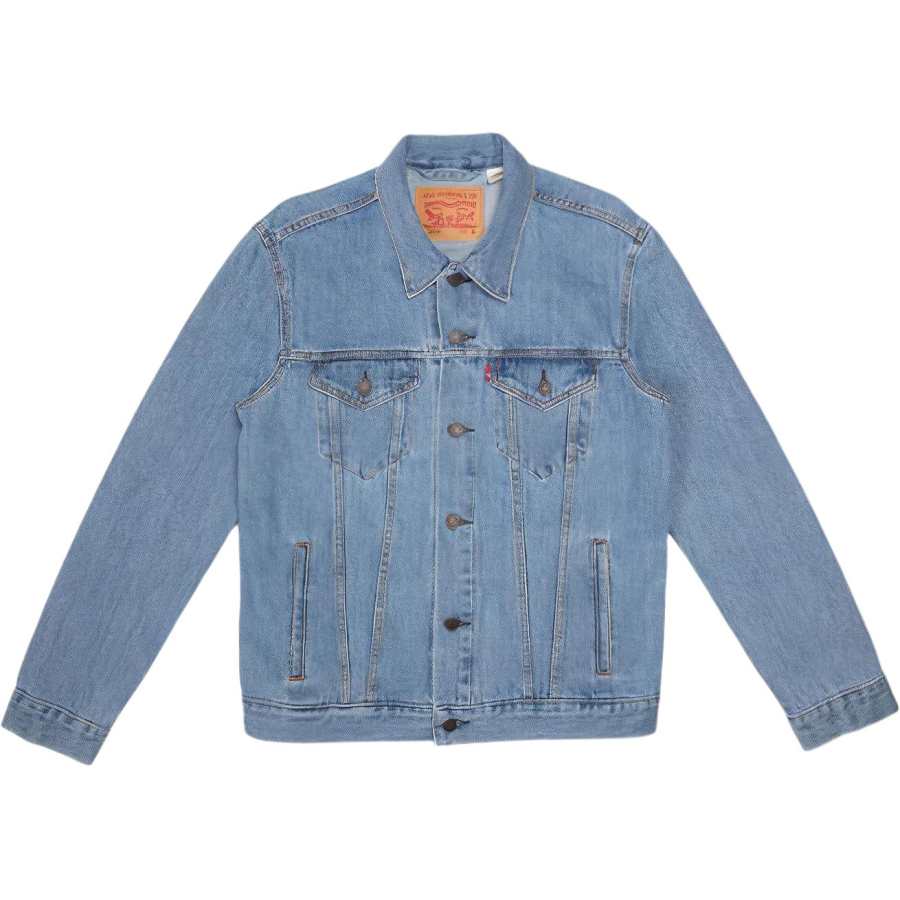 Levis Levis Denim Jackets Men's Blue V Neck Moderate Straight Fit