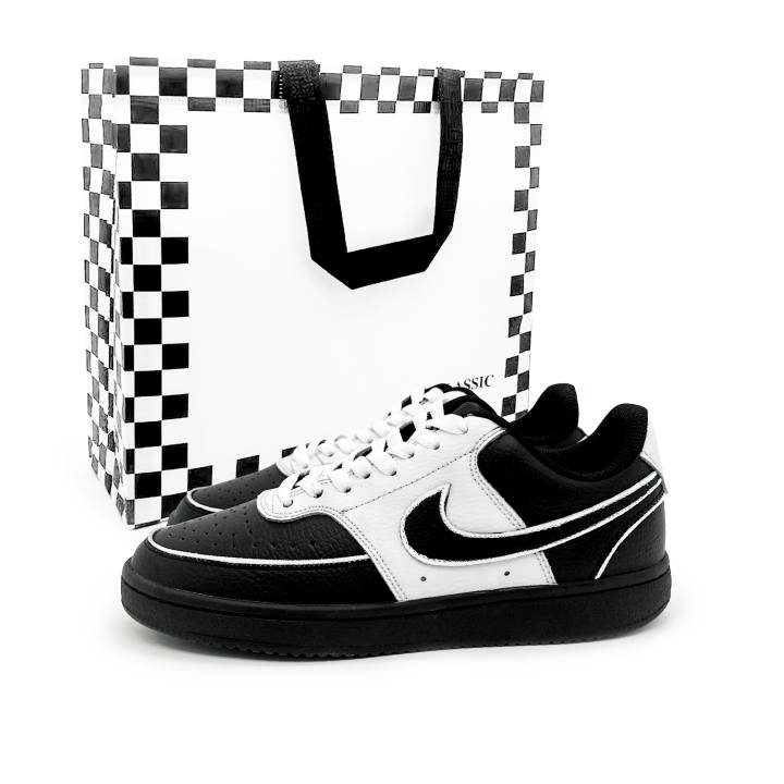 Nike Nike Court Vision Low Skateboard Shoes Unisex Low Top Black+White