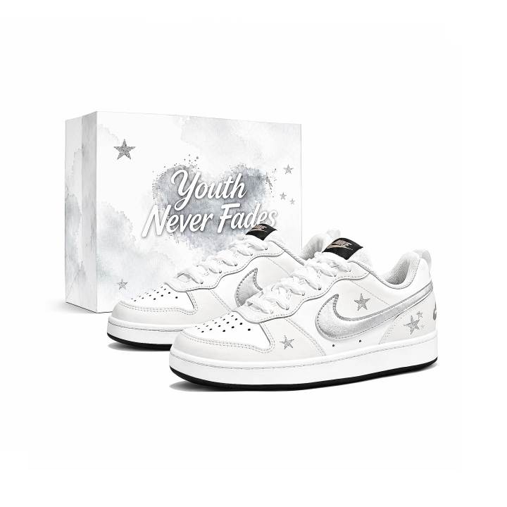 Nike Nike Court Borough Skateboard Shoes Women's Low Top White/Silver