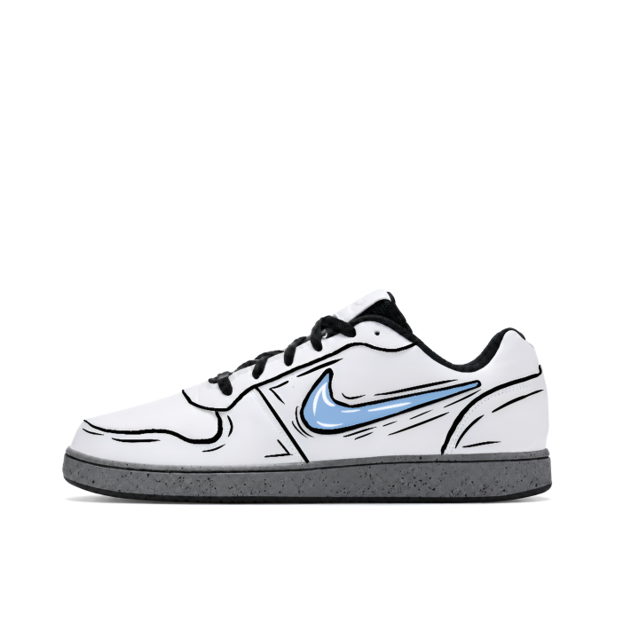 Nike Nike EBERNON Skateboard Shoes Men's Low Top White Black Blue