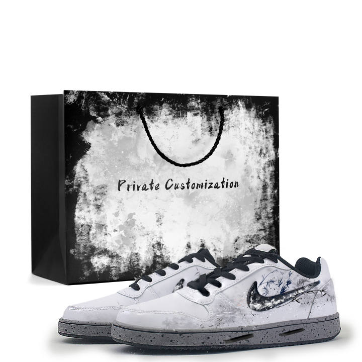Nike Nike EBERNON Skateboard Shoes Men's Low Top Black White Gray Colorway