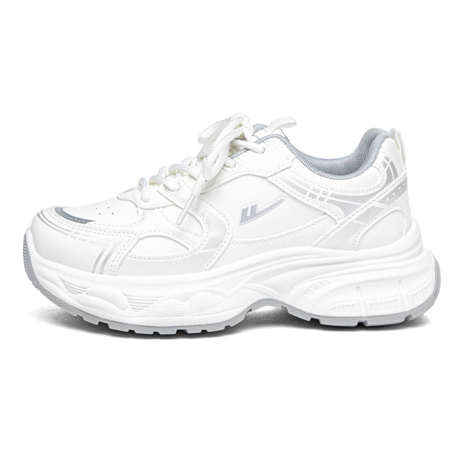WARRIOR WARRIOR Chunky Sneakers Women's Low Top White Silver Gray