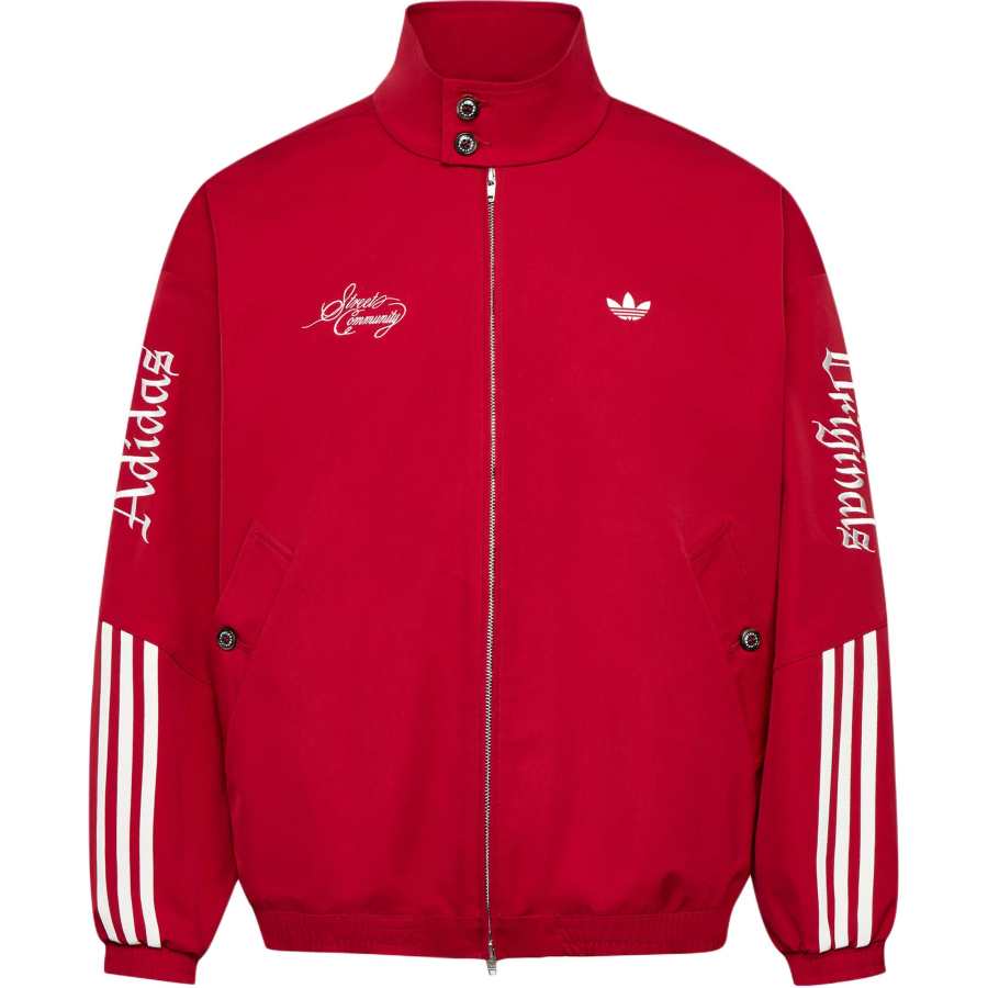 Adidas Originals Jackets Men's Victory Red Stand Collar Moderate