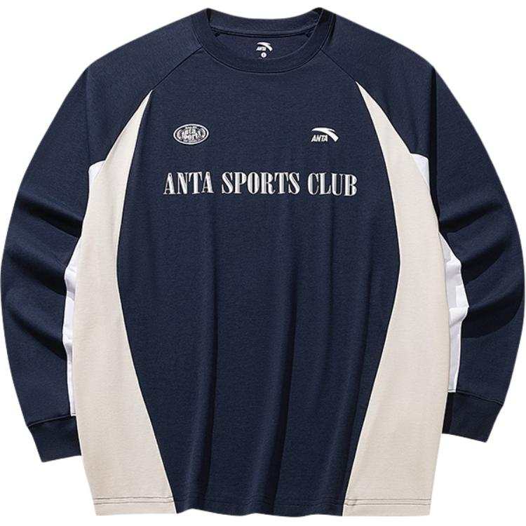 ANTA Life Collection T Shirts Men's Indigo Blue Crew Neck Moderate Straight Fit