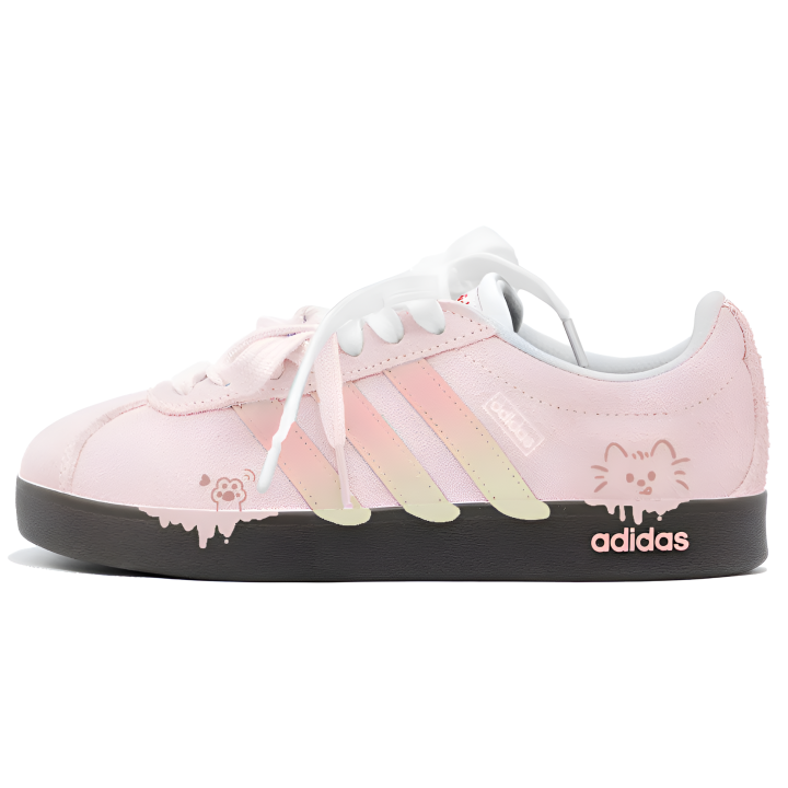 Adidas Adidas VL COURT 2.0 German Army Trainers Unisex Low Top Brown/White/Pink/Yellow
