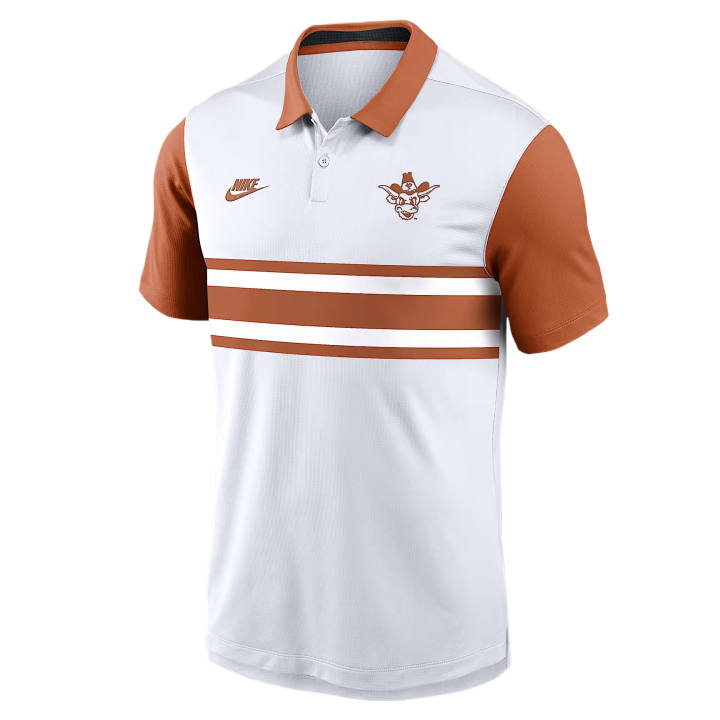 Nike Nike Dri Fit College Polo Shirts Men's White/Burnt Orange Polo Collar Moderate