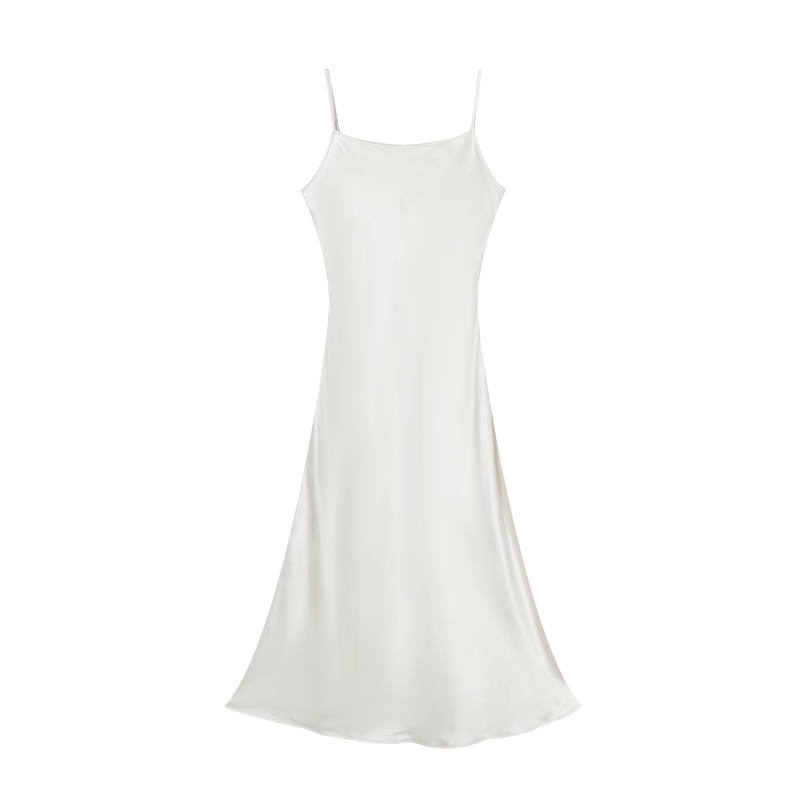 XIANGYING Sleeveless Dresses Women's Ecru Thin Long Skirt