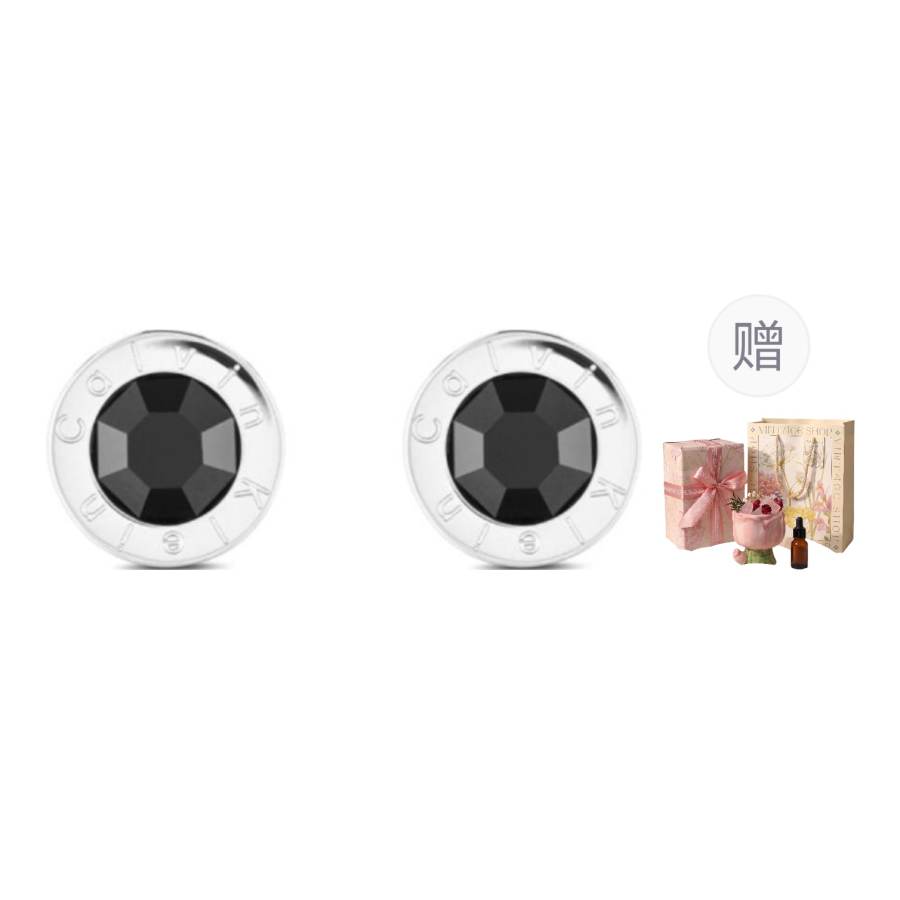 CALVIN KLEIN Artificial Crystal Niche, Trendy, Versatile, Stud Earrings Women's Silver
