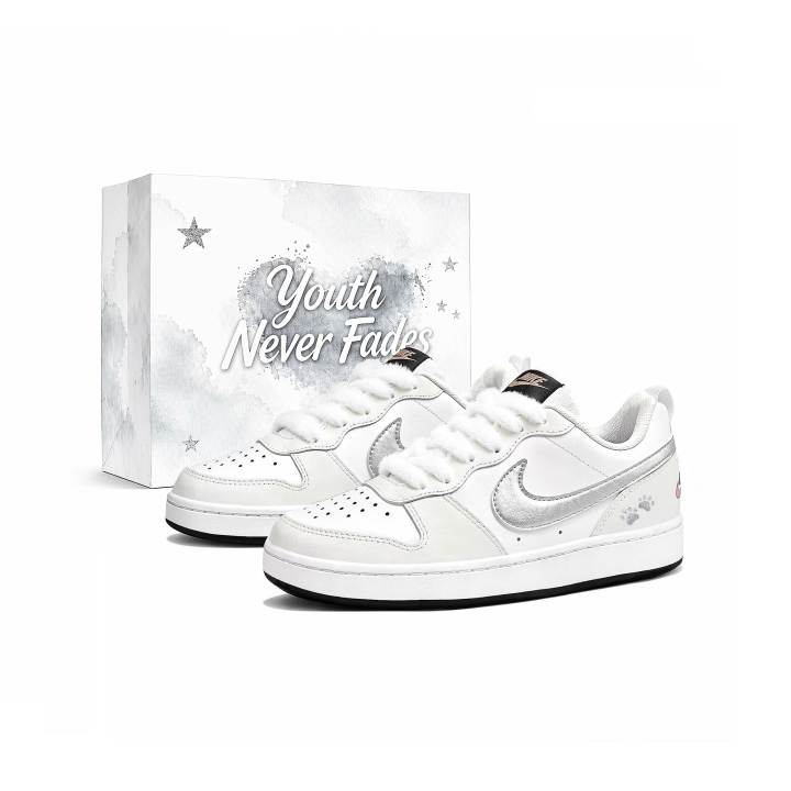 Nike Nike Court Borough Skateboard Shoes Women's Low Top Beige/Silver