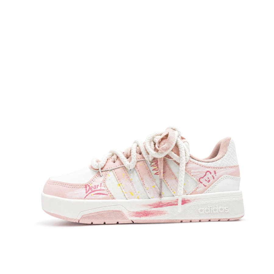 Adidas Adidas COURTBEAT Skateboard Shoes Women's Low Top Pink/White