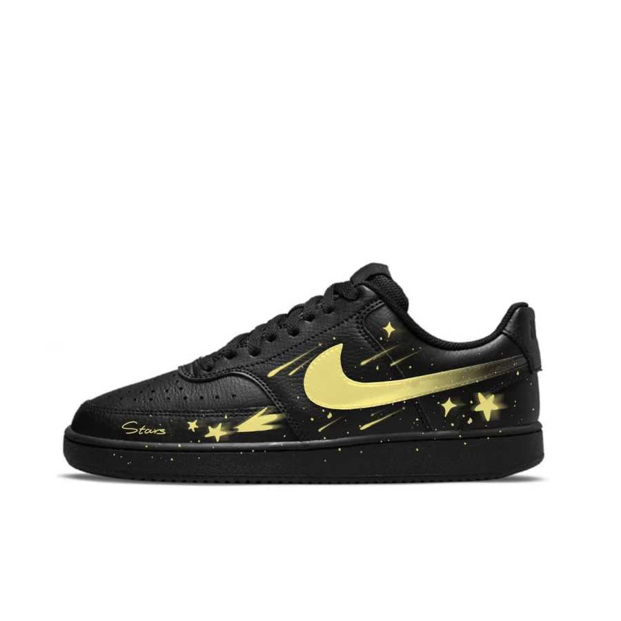 Nike Nike Court Vision Low Skateboard Shoes Unisex Low Top Black Yellow