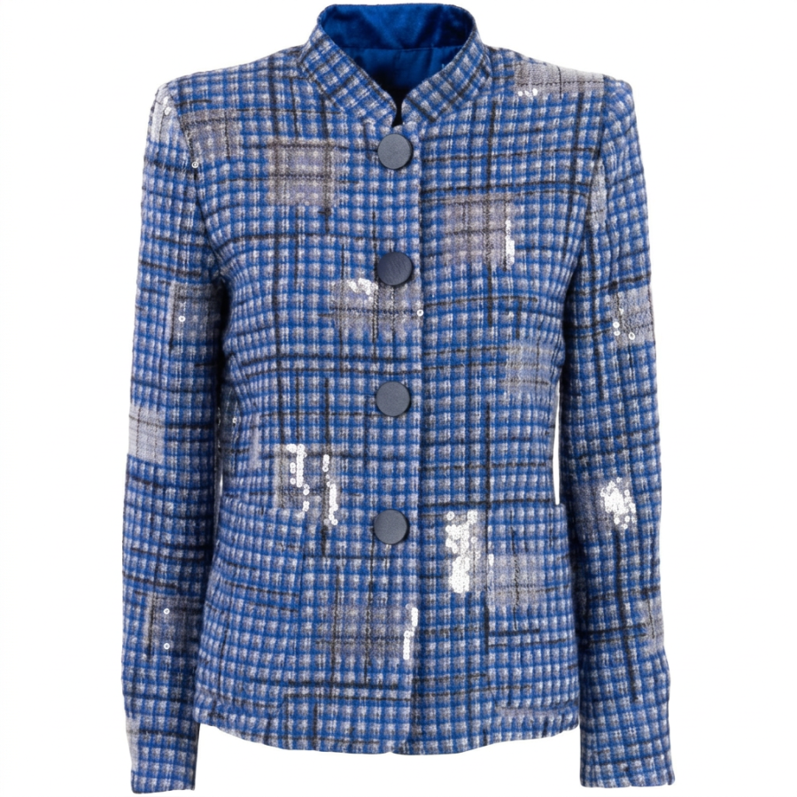 EMPORIO ARMANI Jackets Women's Blue Lapel Moderate