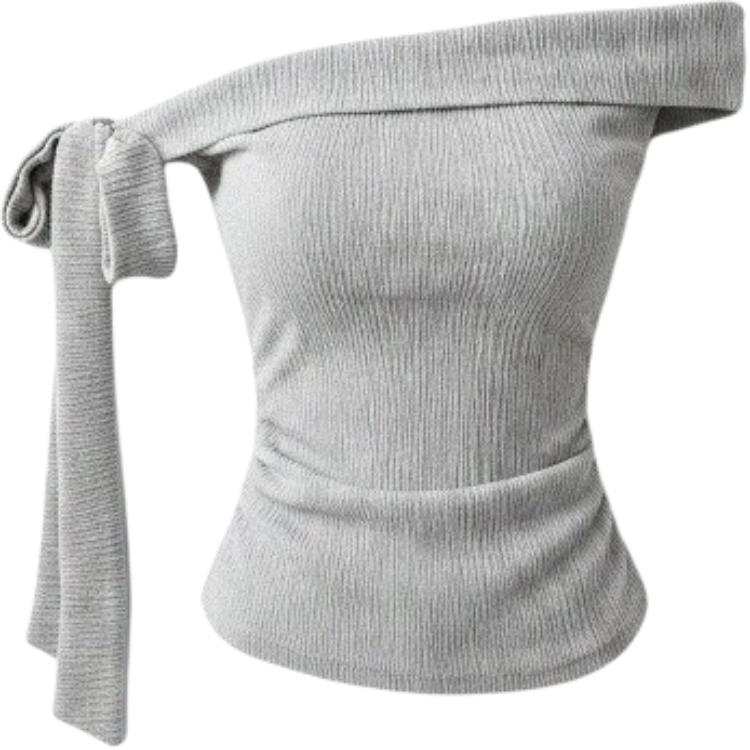 CHARM GLOW T Shirts Women's Asymmetrical Collar Moderate A Line
