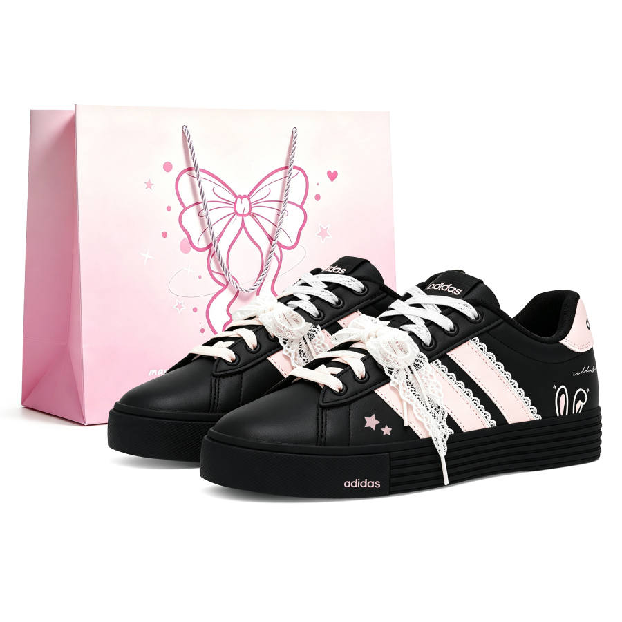 Adidas Adidas Daily 4.0 Skateboard Shoes Unisex Low Top Black/Pink