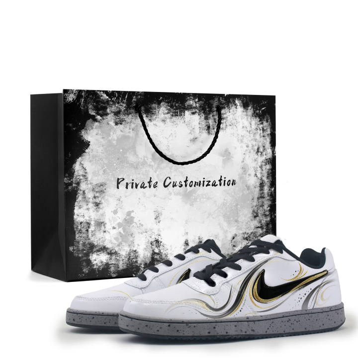 Nike Nike EBERNON Skateboard Shoes Men's Low Top Black Gray Gold Colorway