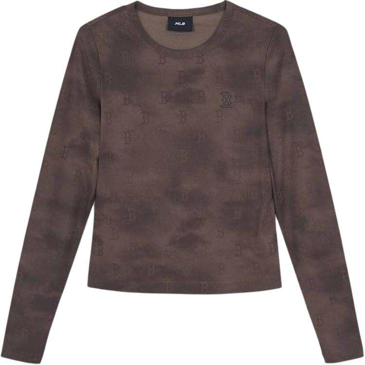 MLB Boston Red Sox T Shirts Women's Boston Red Sox/Dark Brown Crew Neck Moderate