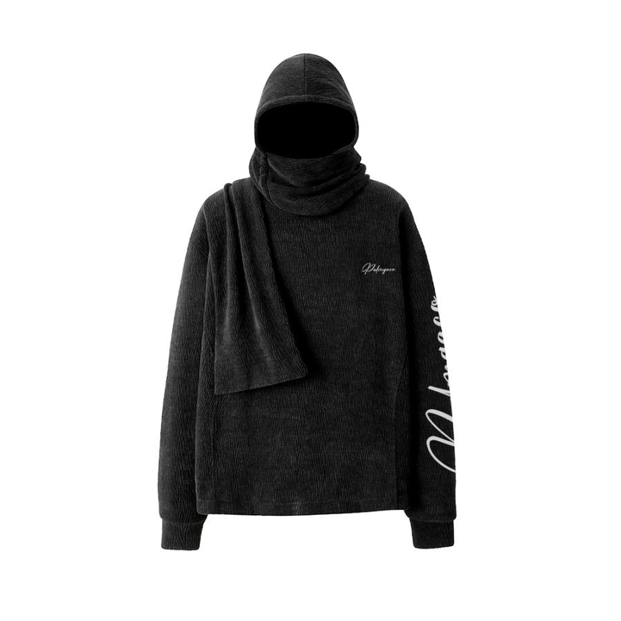 PAL ONGACO Sweatshirts Unisex Scarf Collar Moderate Straight Fit