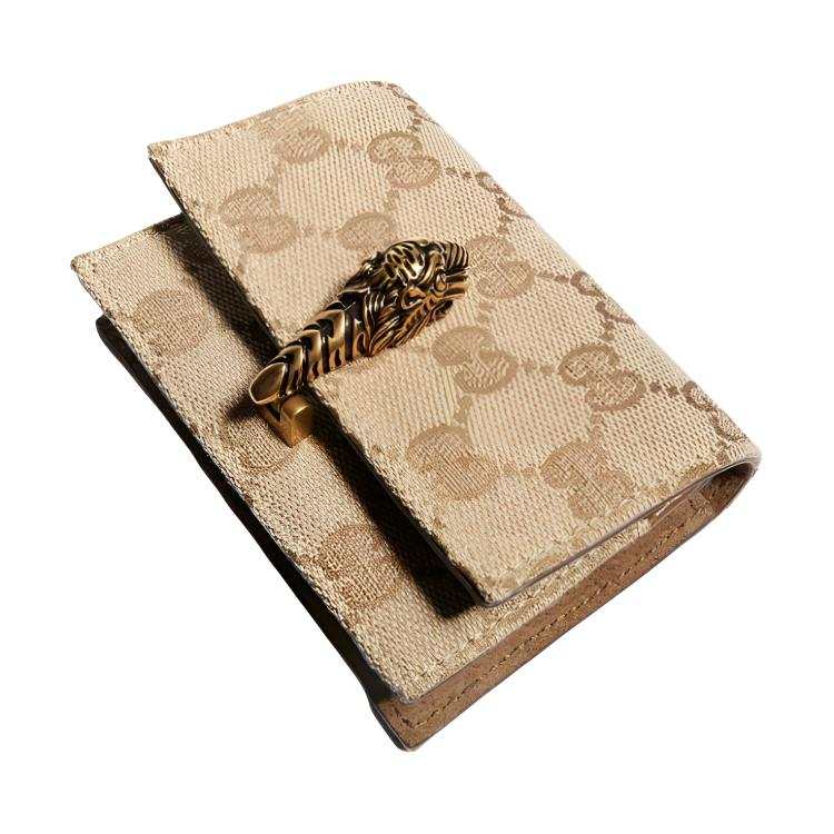 GUCCI Dionysus GG Canvas Wallet Small Women's Brown