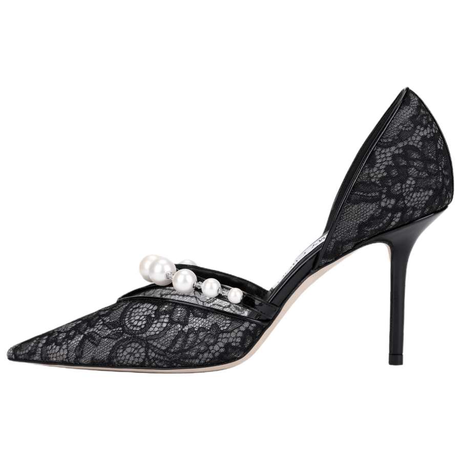 Jimmy Choo Aurelie Slim Heel High Heels 9.5cm Women's Black White