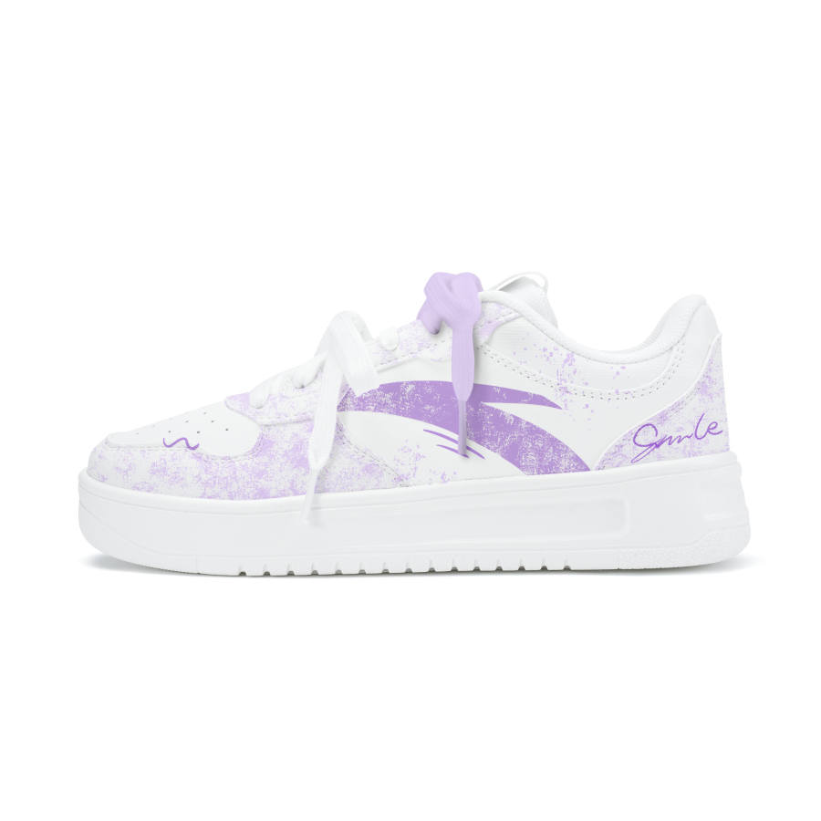 ANTA Easy Skateboard Shoes Unisex Low Top White/Purple