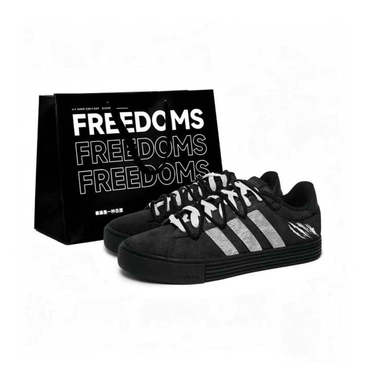 Adidas Adidas Daily Skateboard Shoes Unisex Low Top Black Silver