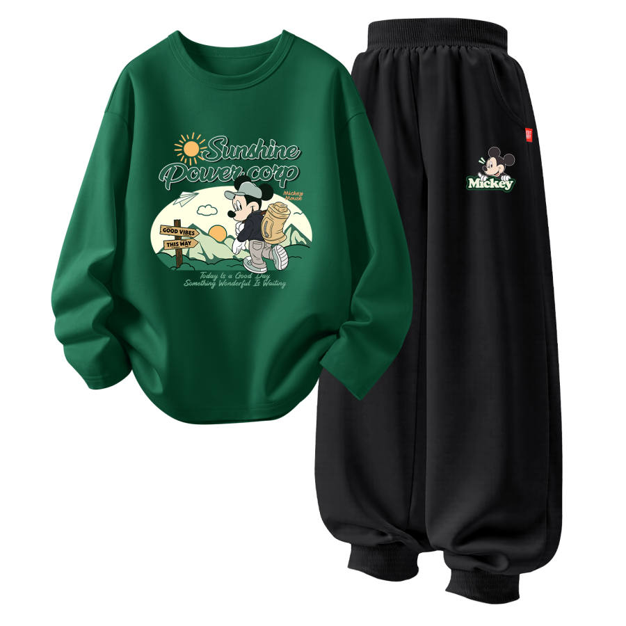 Disney Kids Casual Sportswear Crew Neck Thin Stretch Breathable