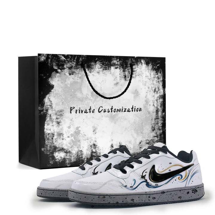 Nike Nike EBERNON Skateboard Shoes Men's Low Top Black Blue Gold Colorway