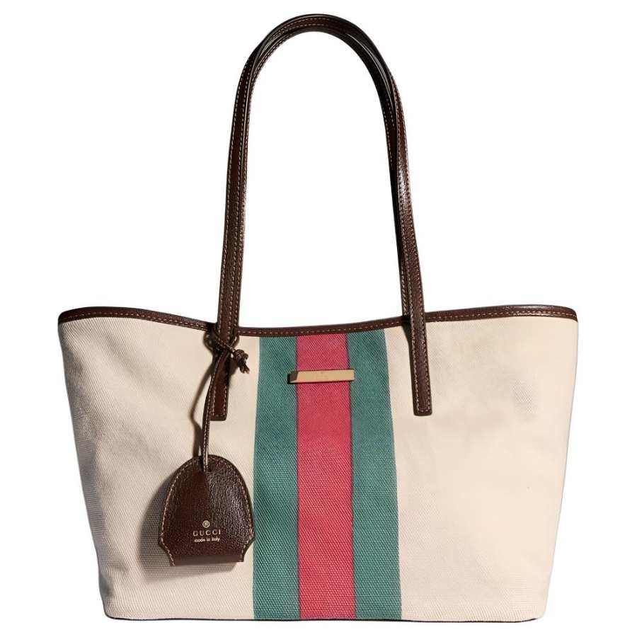GUCCI Canvas Tote Bag, Shoulder Bag Small Women's Natural Canvases