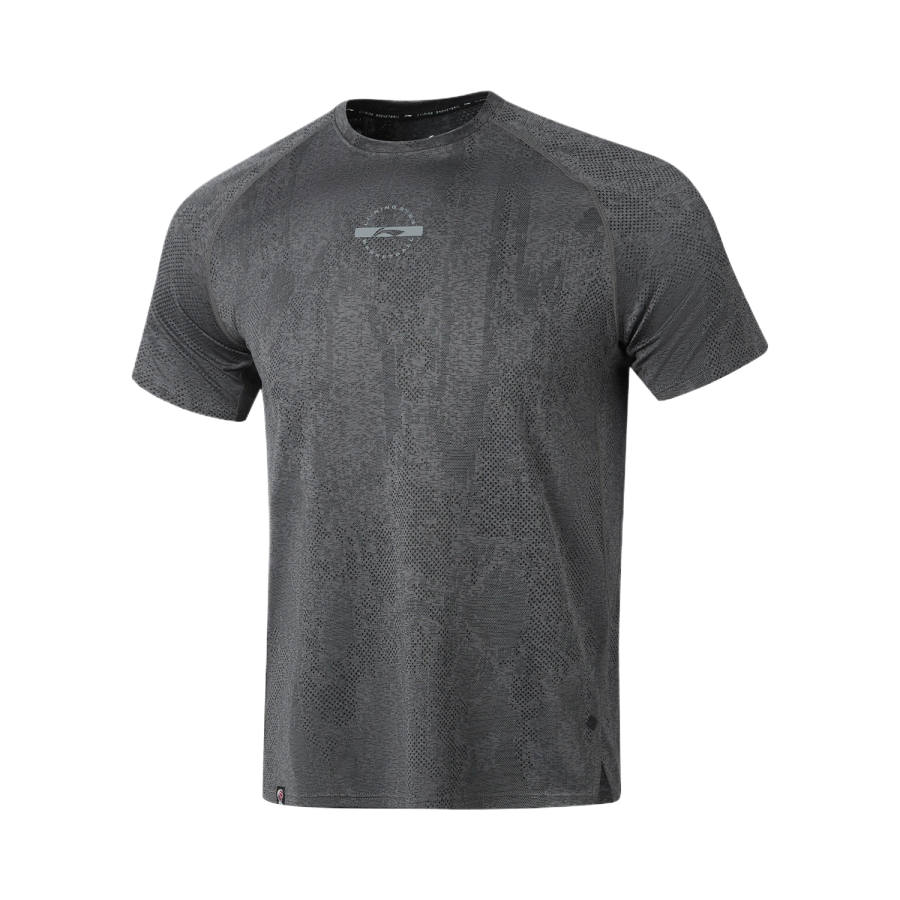 Li-Ning Li Ning Basketball Collection T Shirts Men's Black Mixed Color Crew Neck Moderate