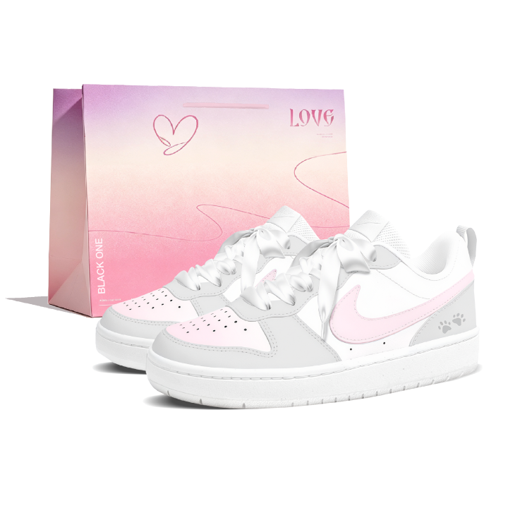 Nike Nike Court Borough Skateboard Shoes Unisex Low Top White/Gray/Pink