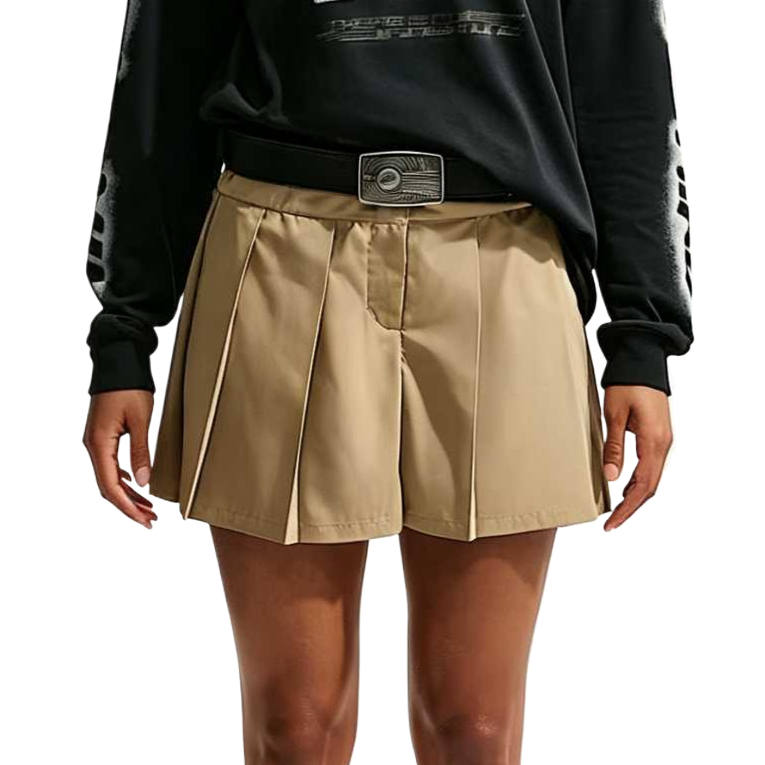 Nike Nike Sportswear Casual Short Skirts Women's Parachute Beige/White Moderate Short Skirt Pleated Skirt