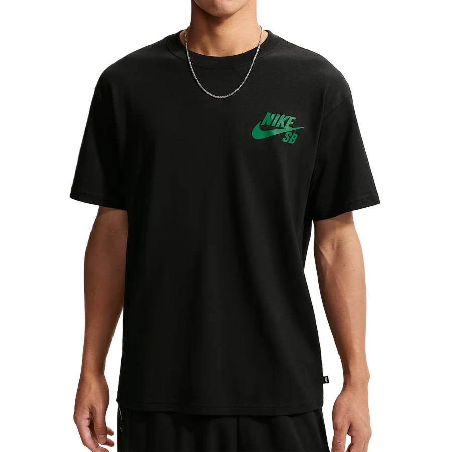 Nike Nike SB T Shirts Men's Black/Fur Green Crew Neck