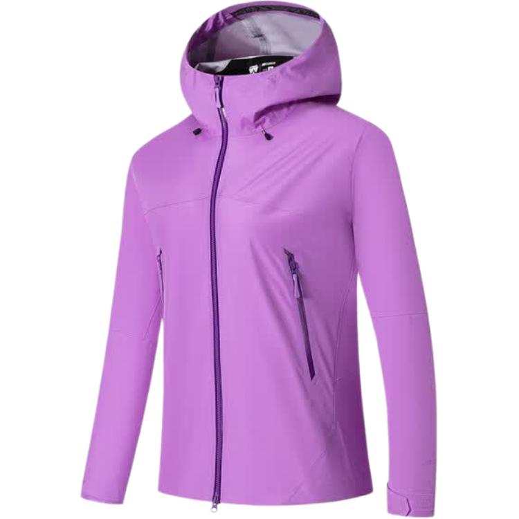 ANTA Windbreaker Jackets Women's Feather Sunset Purple Hooded Non Detachable Moderate Straight Fit
