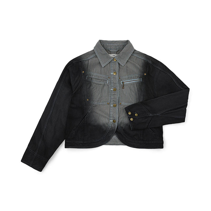 Feng Chen Wang Feng Chen Wang X Lee Denim Jackets Men's Blue White Stripes Moderate