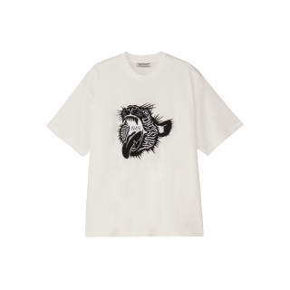 Onitsuka Tiger T Shirts Men's White/Black Crew Neck Moderate