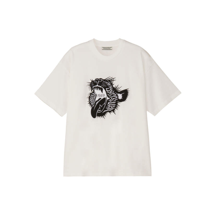 Onitsuka Tiger T Shirts Men's White/Black Crew Neck Moderate