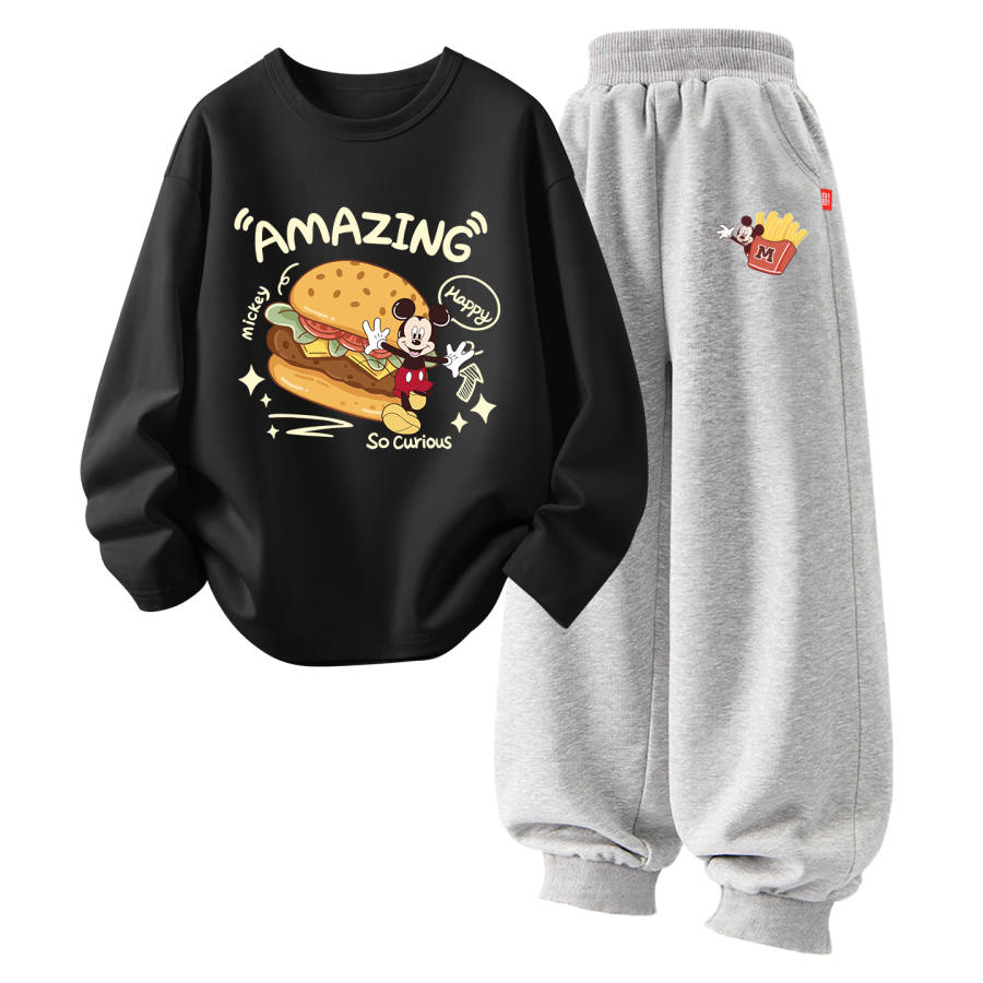 Disney Kids Casual Sportswear Crew Neck Thin Stretch Breathable