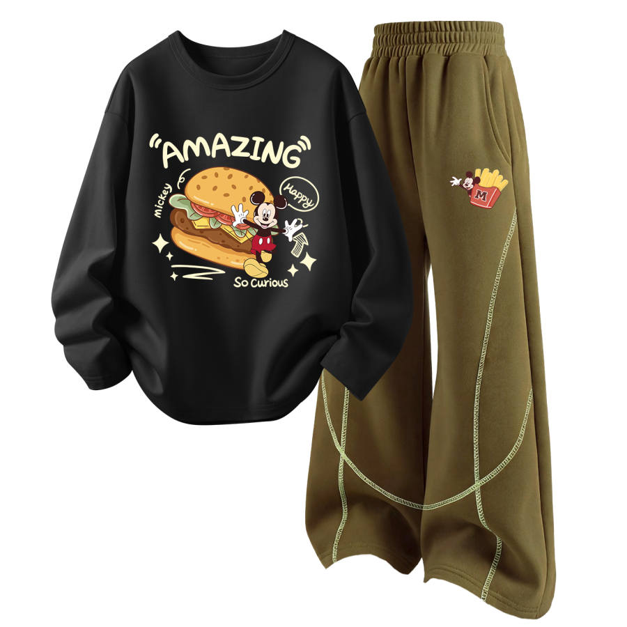 Disney Kids Casual Sportswear Crew Neck Thin Stretch Breathable