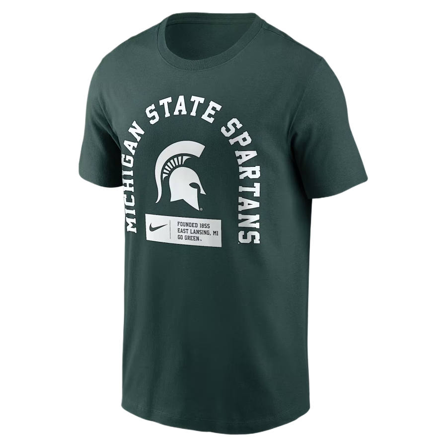 Nike Nike College T Shirts Men's Green Crew Neck Moderate