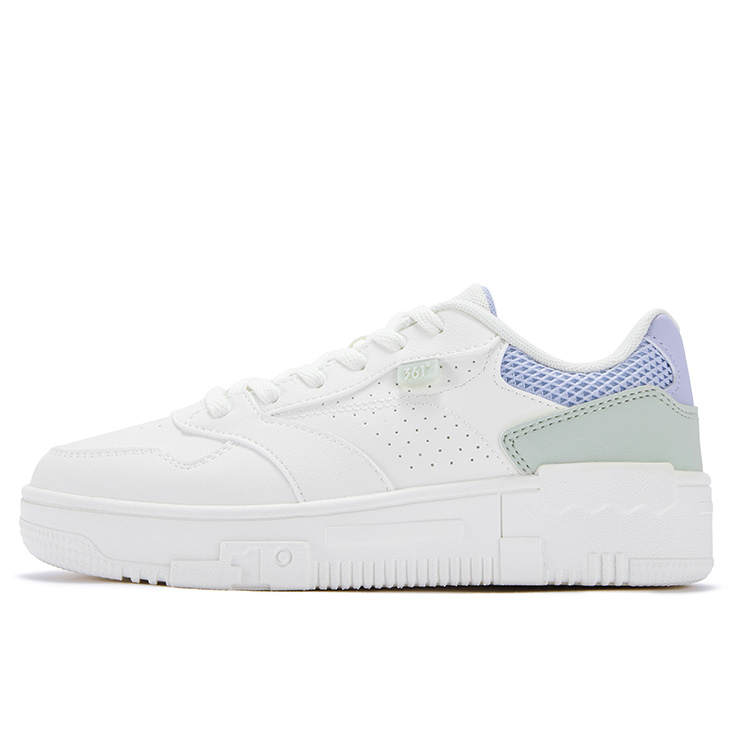 361° Slip Resistant And Breathable Slip Resistant And Breathable Low top Skateboard Shoes Women's White Green