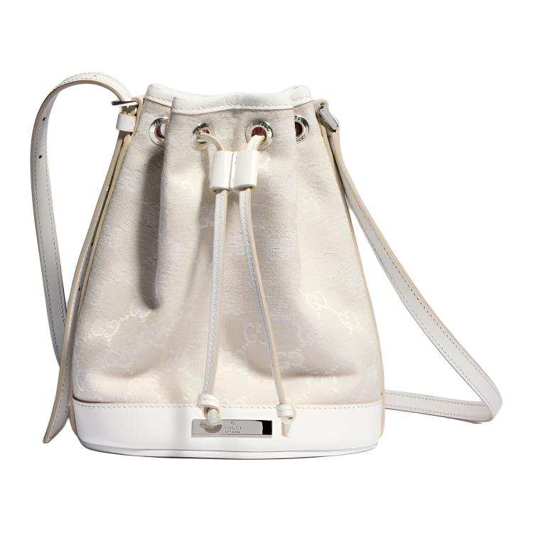 GUCCI GG Canvas Bucket Bag Crossbody Bag Mini Women's Ivory