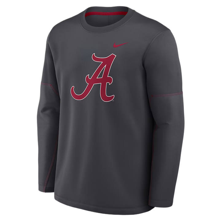 Nike Nike T Shirts Men's Charcoal Gray/Team Dark Red Crew Neck Moderate Straight Fit