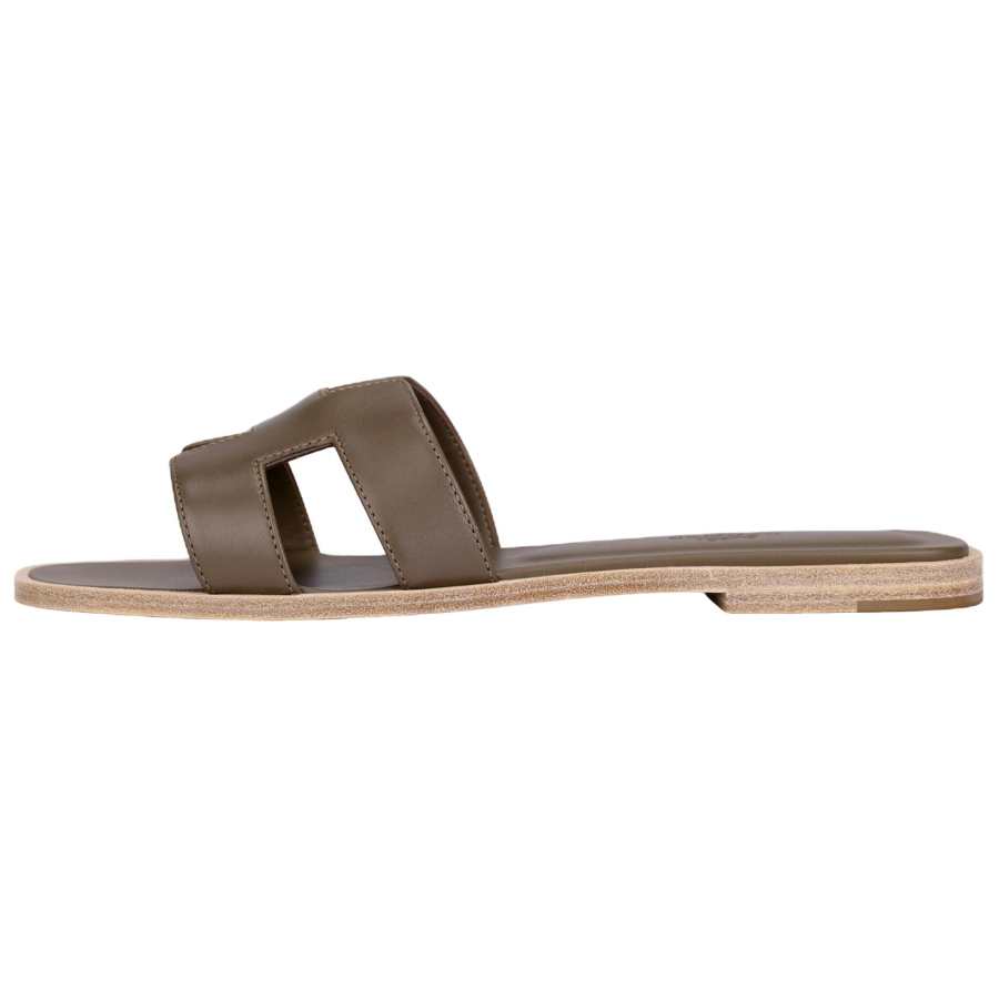 HERMES Oran Slide Slippers Women's Elephant Gray