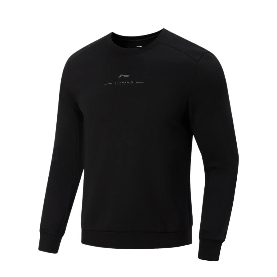 Li-Ning Li Ning Fitness Series Sweatshirts Men's Black Crew Neck Moderate